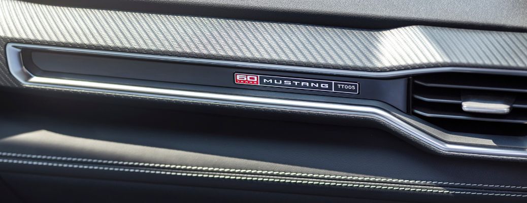 Ford Mustang 60th Anniversary Package badging close up