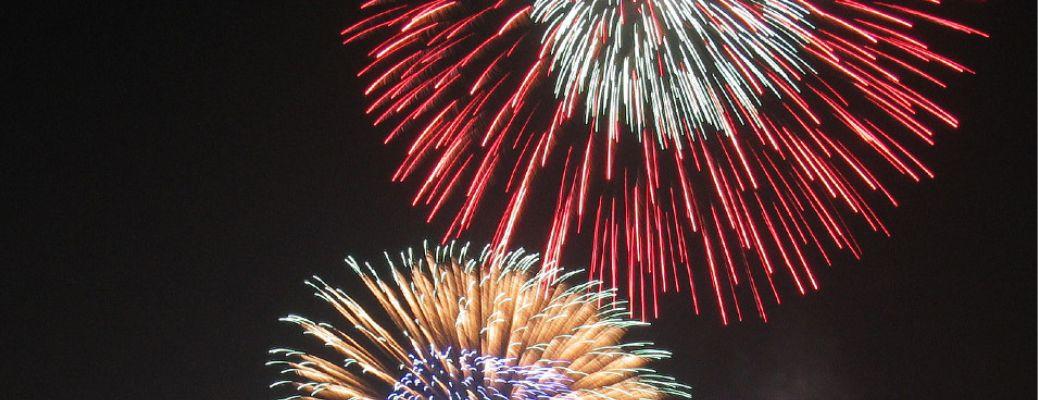 fireworks in a black night sky
