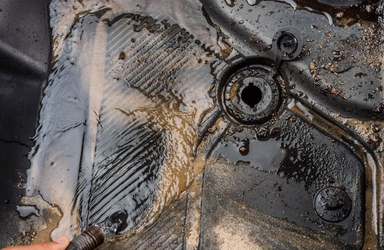 close up of the Bronco SUV's rubberized floor mats