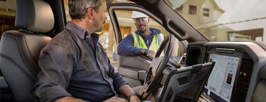 2025 Ford F-150 interior work surface being used