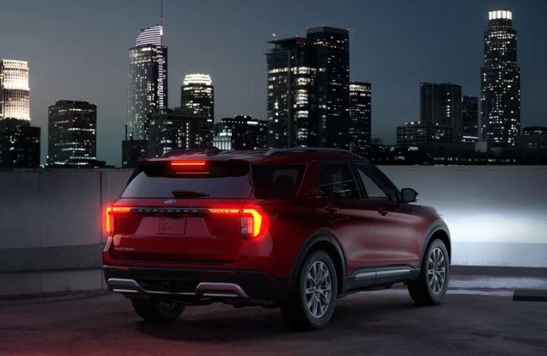 2026 Ford Explorer rear view in a city
