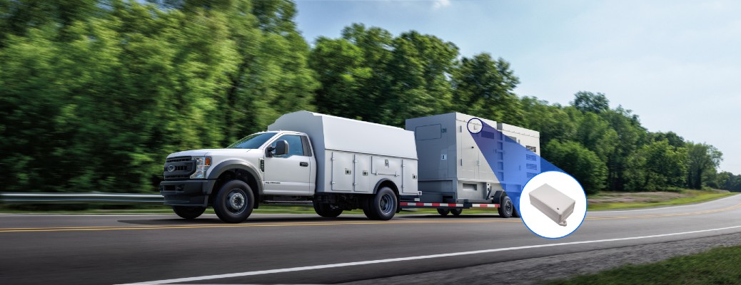 Ford Pro Telematics asset tracking tracker on a trailer