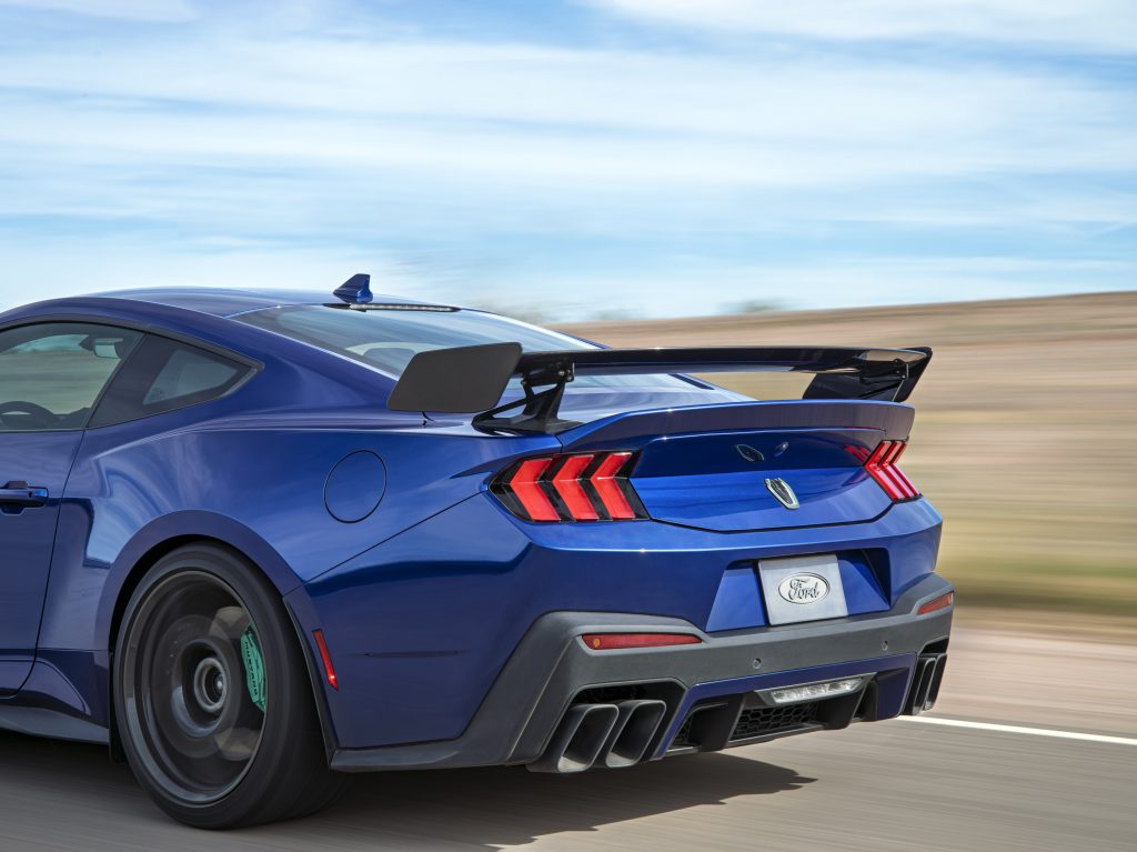 2026 Mustang with Track Pack rear end angled