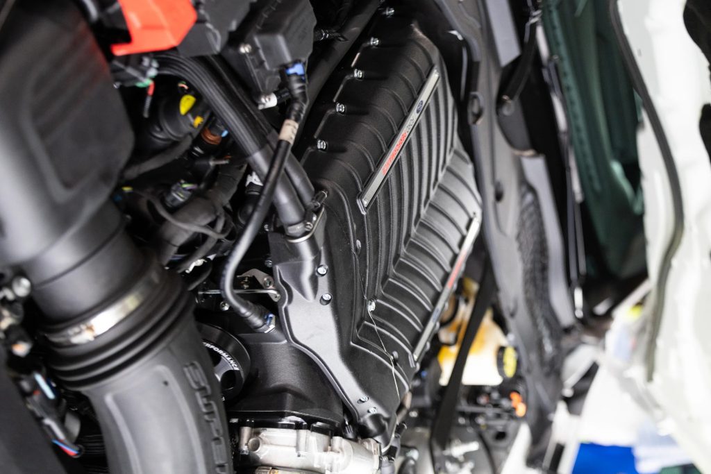 Ford Supercharger engine side view close up