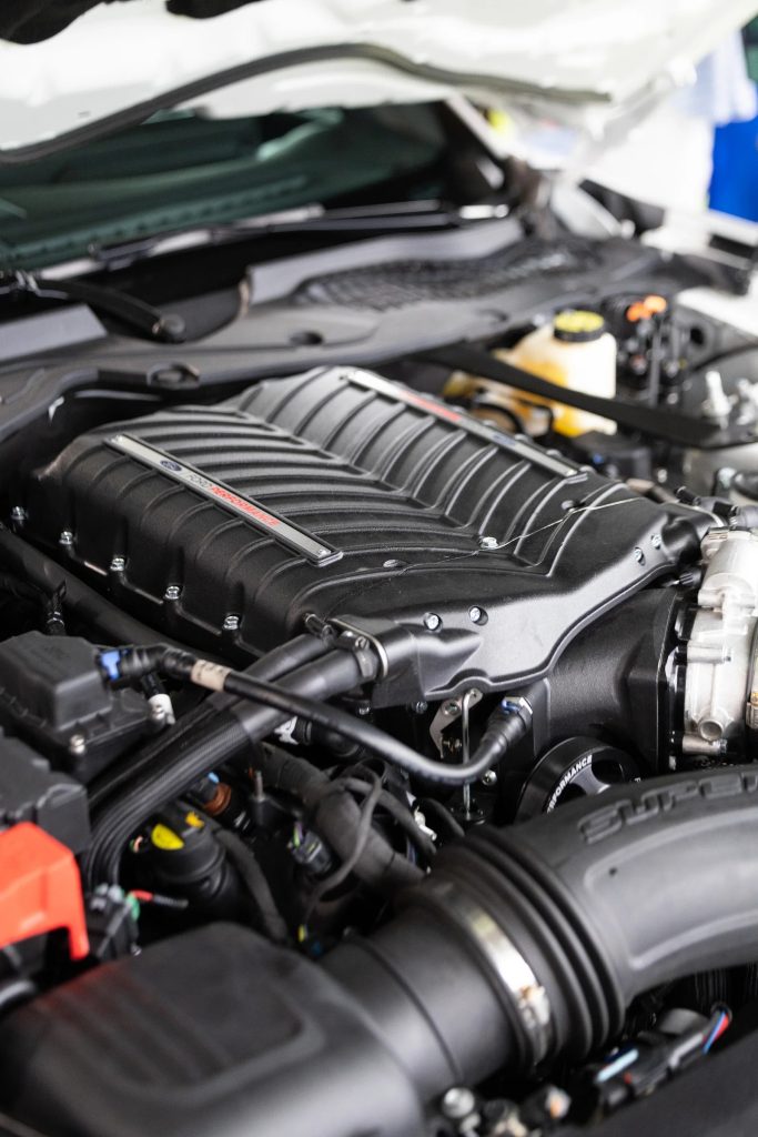 Ford Supercharger engine under the hood