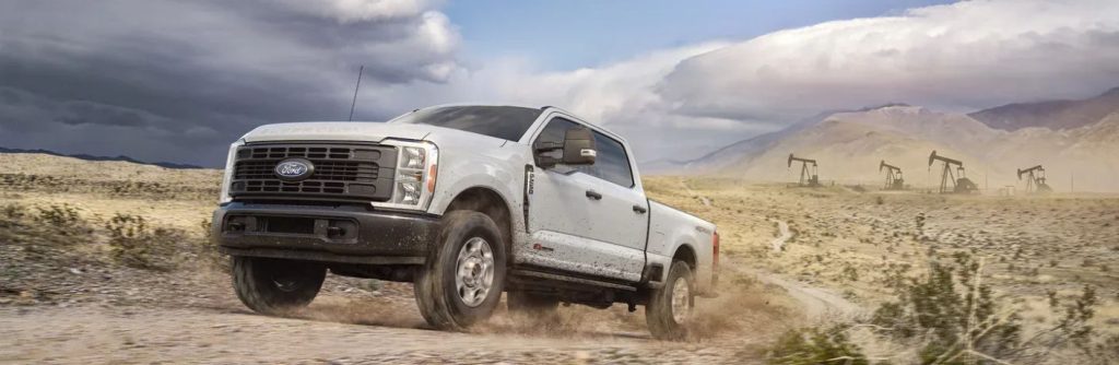 2027 Ford Super Duty front and side angle