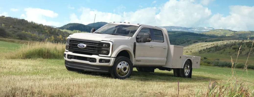 2027 Ford Super Duty on a grassy hill