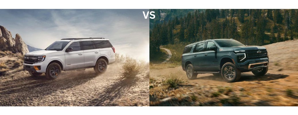2026 Ford Expedition versus 2026 Chevrolet Suburban size comparison