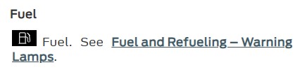 low fuel warning lamp in the 2026 Ford Expedition
