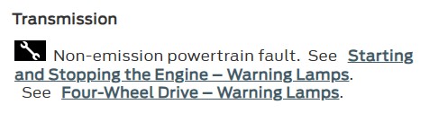 transmission wrench light dashboard symbol