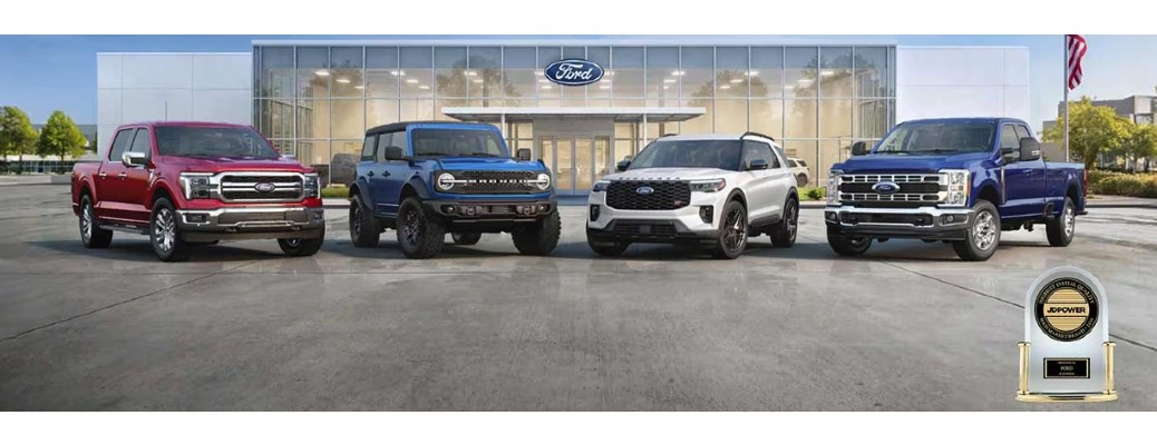 Ford SUVs and trucks front view