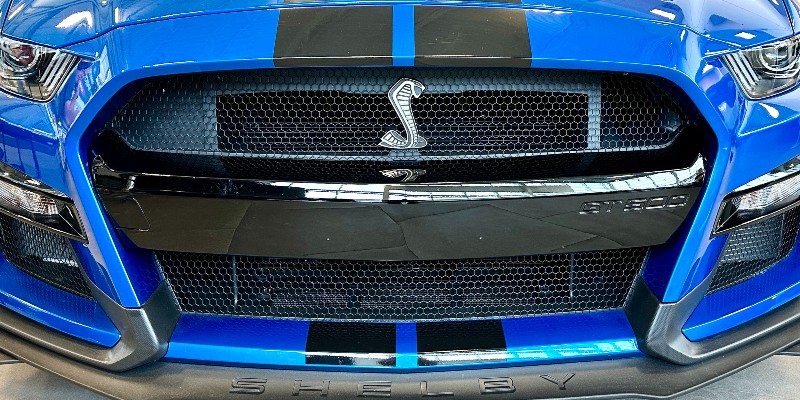 2021 Ford Mustang Shelby GT500 Velocity Blue Cobra Emblem