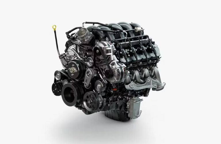 Super Duty gas engine on white
