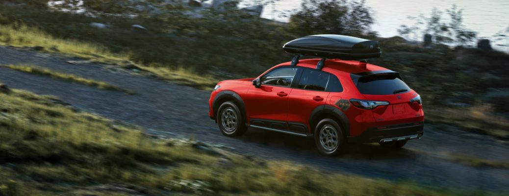 side and rear view of the 2026 Honda HR-V on the road
