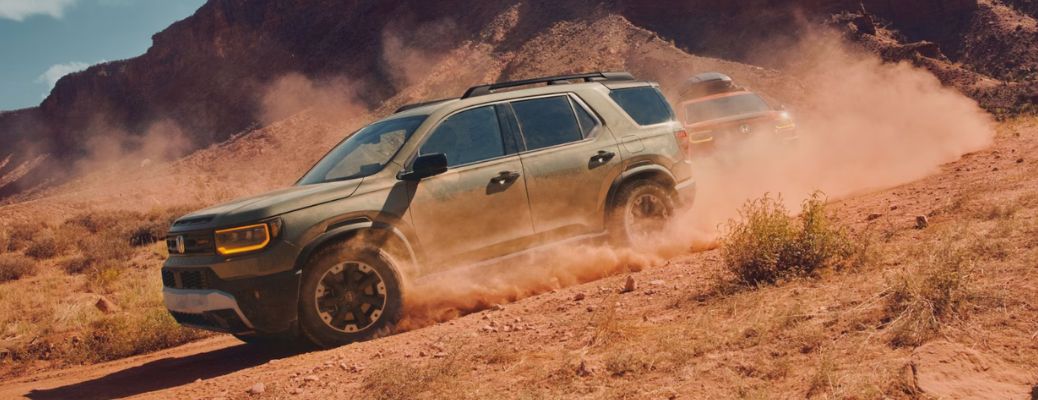 side view of a Honda offroading