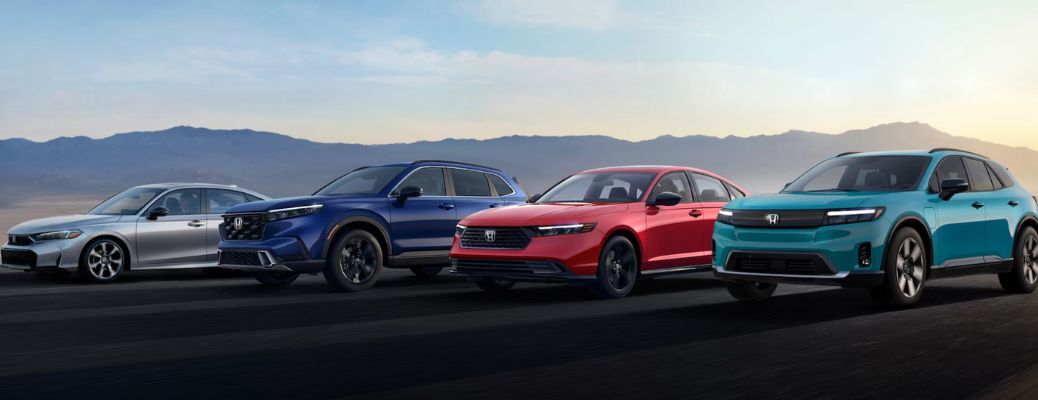 multiple Honda EVs parked together