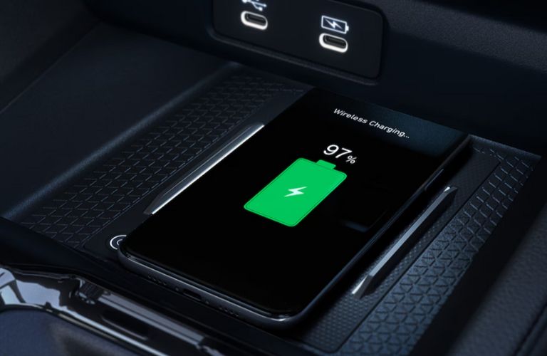a phone getting charged wirelessly in the 2025 Honda Accord