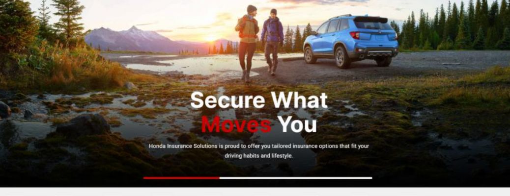 main page of insurance by Honda