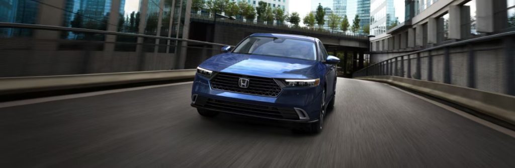 Honda Accord front view on a road
