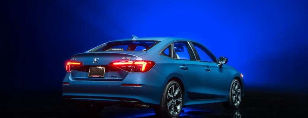 Rear view of the 2026 Honda Civic Hybrid