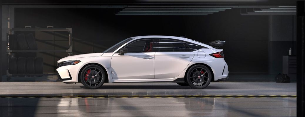 Side view of the 2026 Honda Civic Type R White