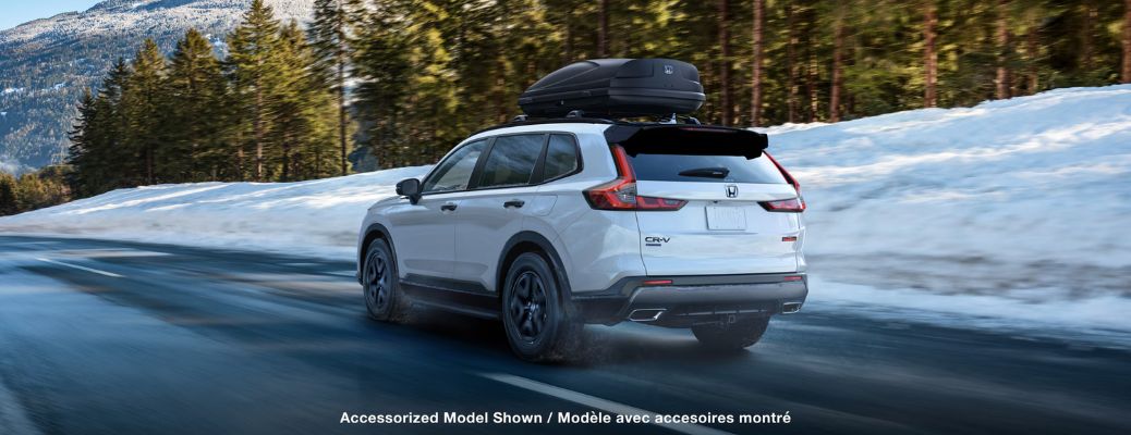 2026 Honda CR-V Hybrid White on the road