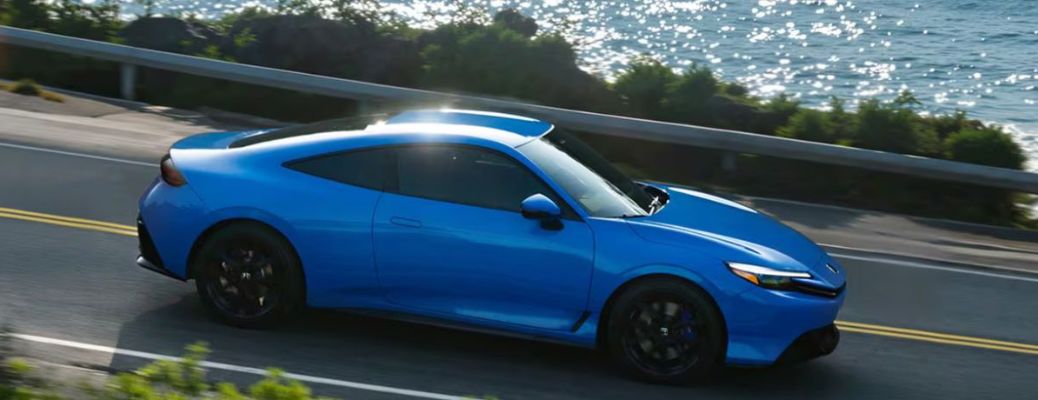 Front-quarter view of the 2026 Honda Prelude Blue
