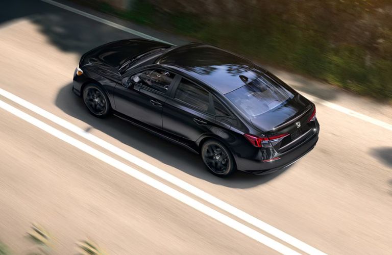 Aerial view of the 2026 Honda Civic Sedan Black