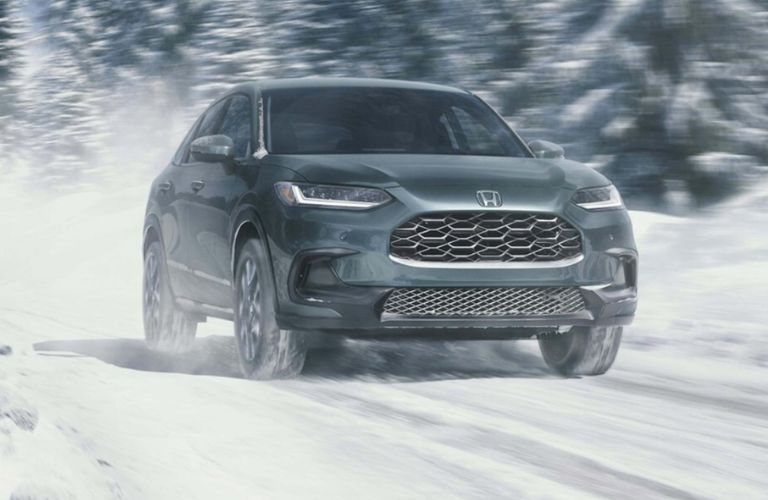 front view of the 2027 Honda HR-V on snow
