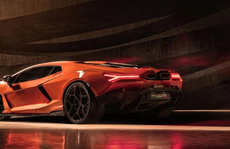 Rear view of the Lamborghini Revuelto