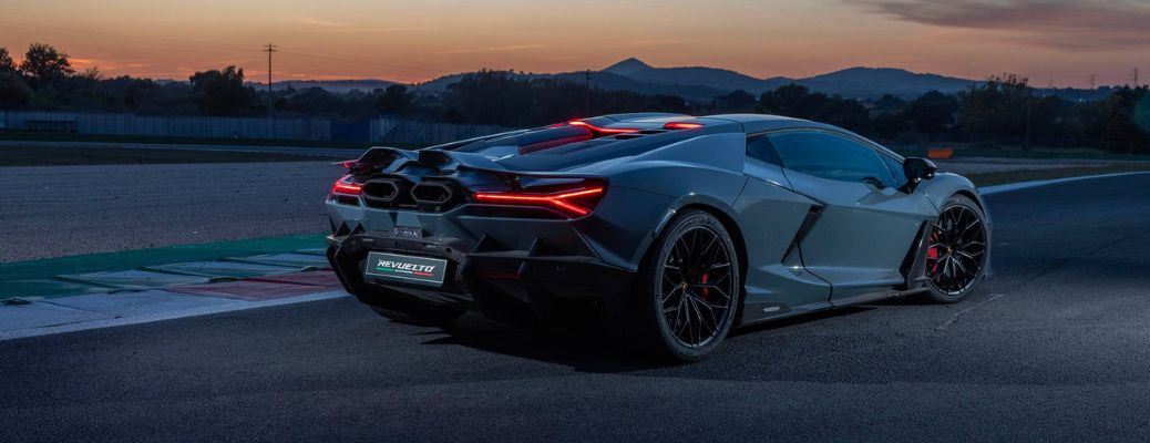 Rear view of the 2026 Lamborghini Revuelto Blue