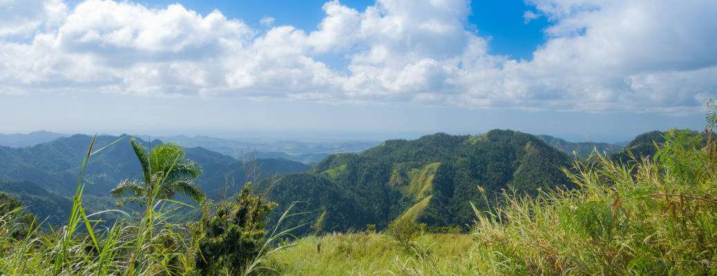 View from Ruta panoramica (Cordillera central) road in Puerto Rico. USA. this road is little used by tourists but allows to leave the tourist circuit and offers great views