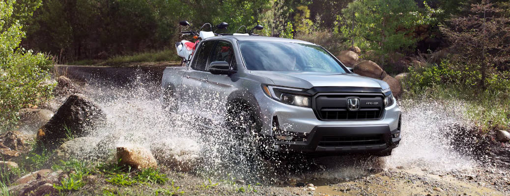 The 2026 Honda Ridgeline fording a creek