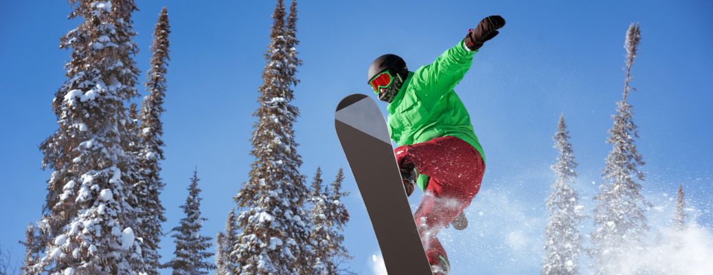 Person making a jump while skiing