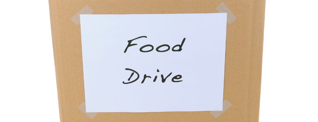 Food drive written on a carton