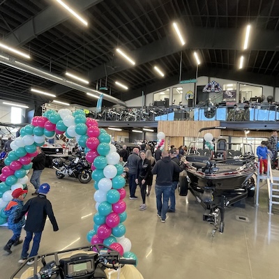 Sherwood Powersports & Marine grand opening event welcome arch