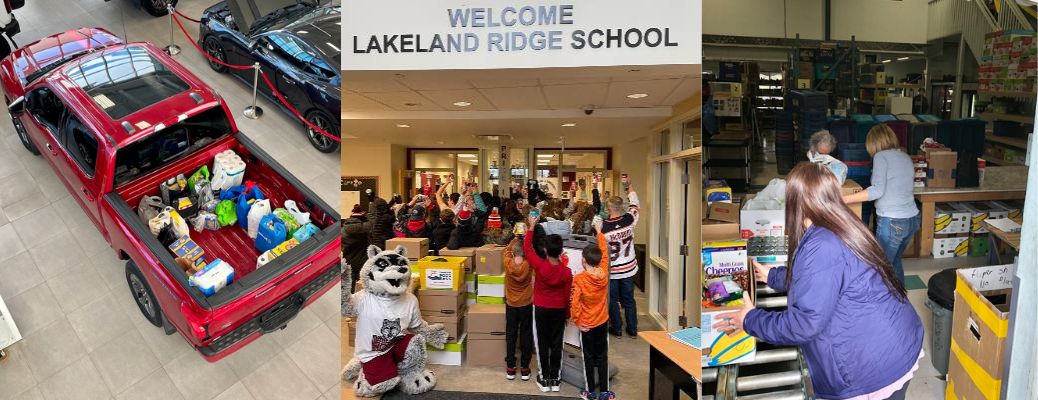 The Sherwood Ford food drive with Lakeland Ridge School to fill a Ford