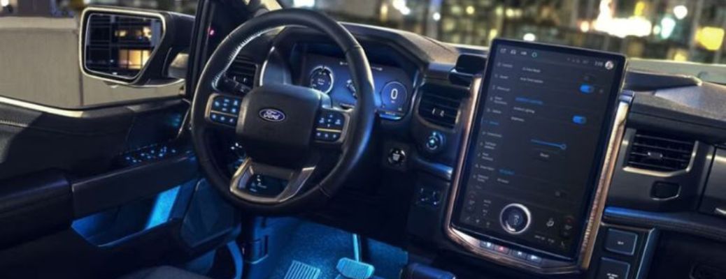 2025 Ford F-150 Lightning steering and touchscreen