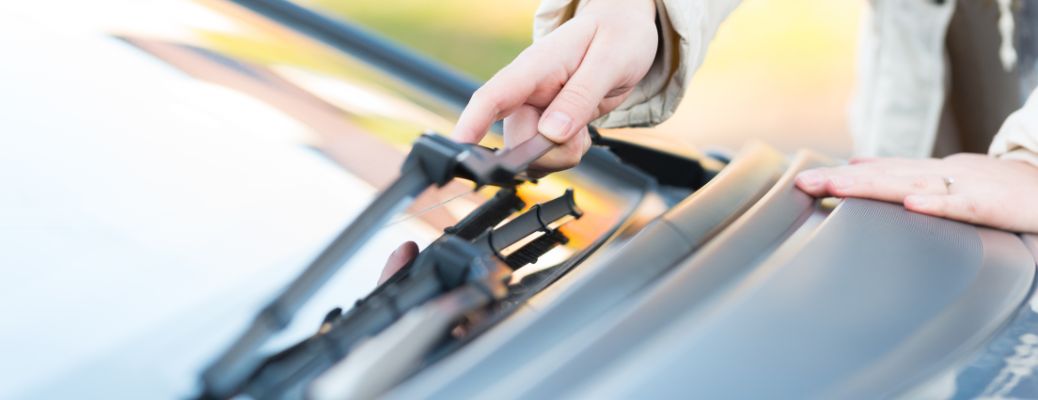 Person checking wiper