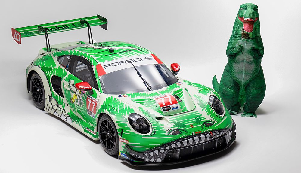 AO Racing Sketchy with dinosaur champion porsche