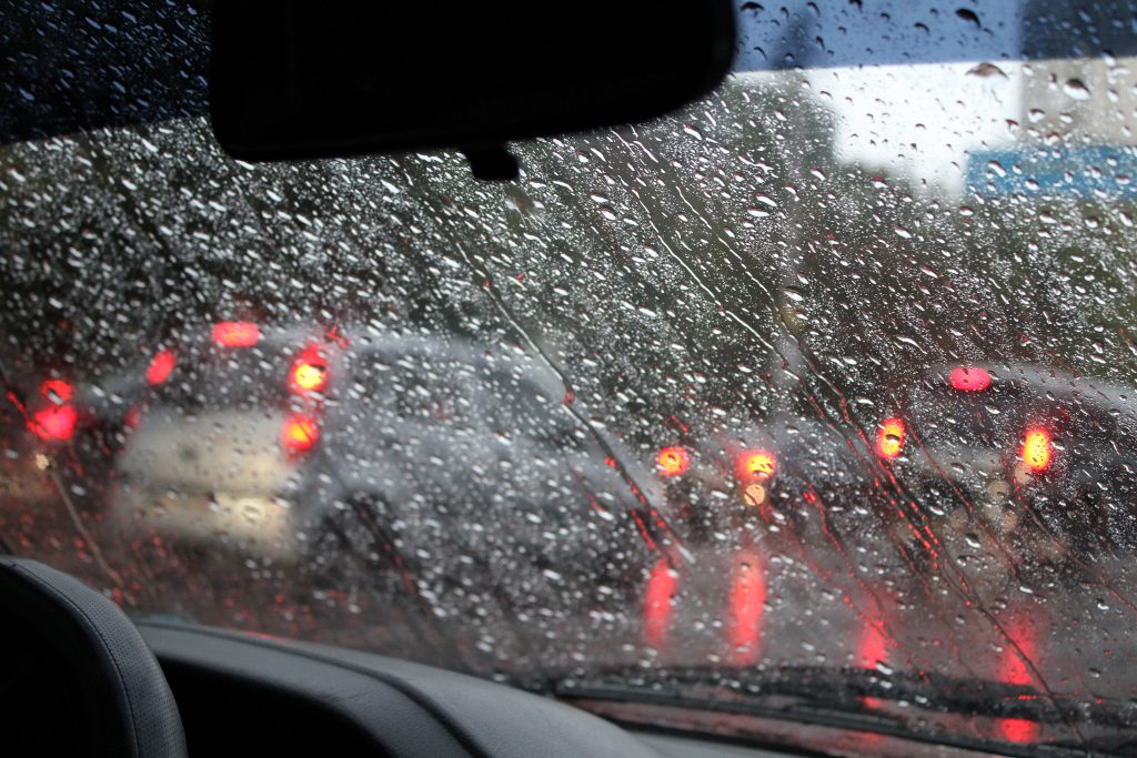 water drops on a car