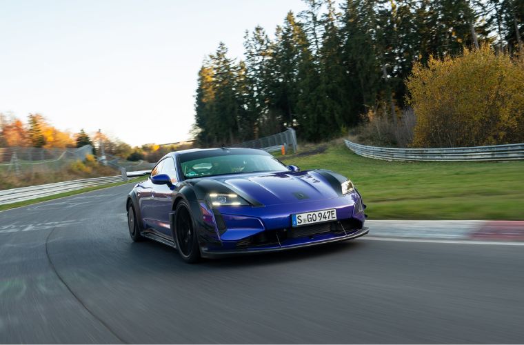 Porsche Taycan Turbo GT with Weissach Package exterior front view