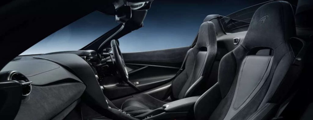 The high-tech cockpit of the McLaren 720S Spider