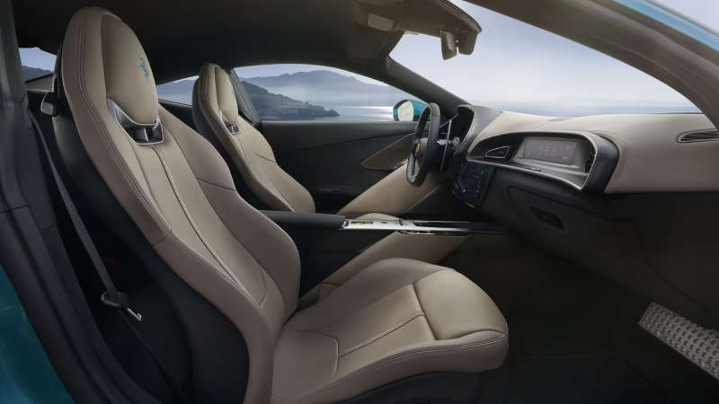 The sleek, modern, cockpit of the 2026 Ferrari Amalfi