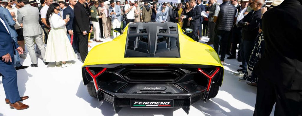 A rear exterior view of the new, limited edition Lamborghini Fenomeno