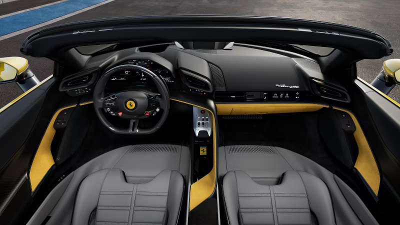 The cockpit of the Ferrari 849 Testarossa Spider