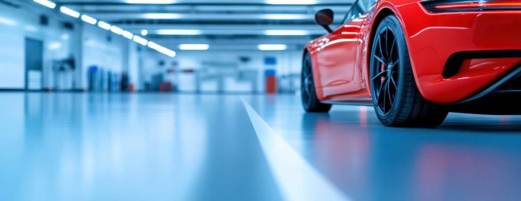 High end automotive workshop servicing a supercar with sophisticated diagnostic tools showcasing luxury repair shop capabilities and premium maintenance services for exclusive automobiles