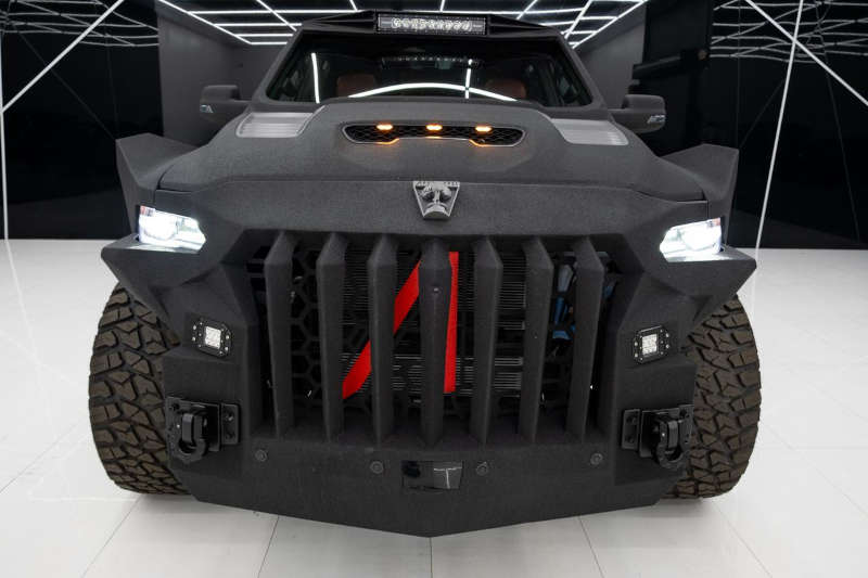 The "grumper" front grille / bumper combination on the 2025 Ram 1500 Apocalypse SuperTruck.