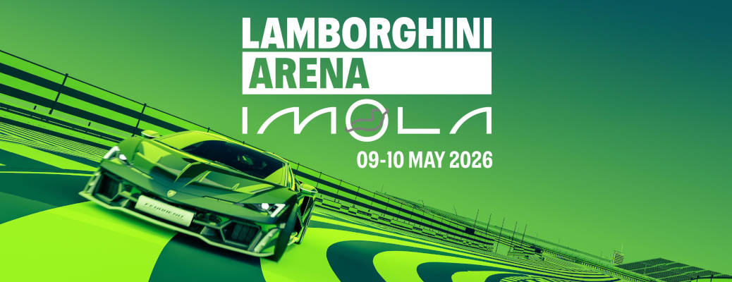 The graphic flyer for the 2026 Lamborghini Arena event
