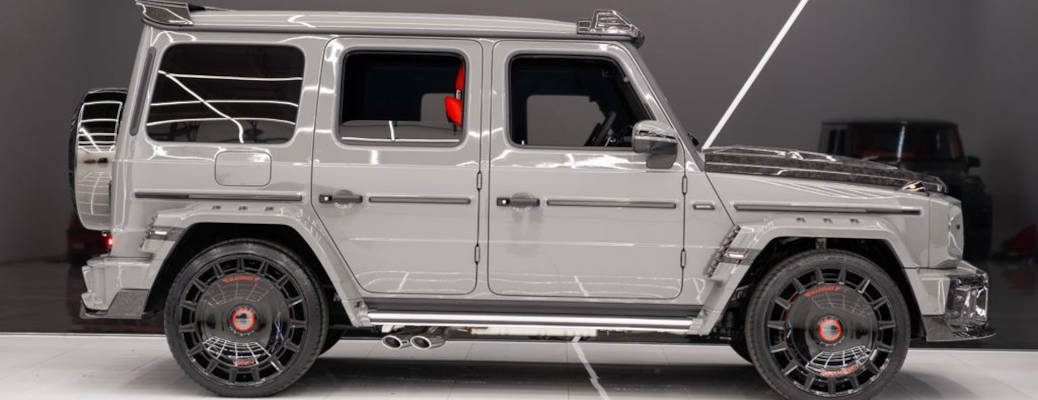 A side view of a custom Mansory Mercedes-Benz G-Class SUV